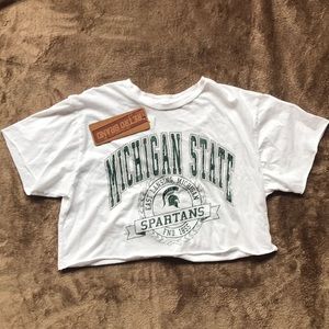 Michigan state Spartans crop t-shirt.